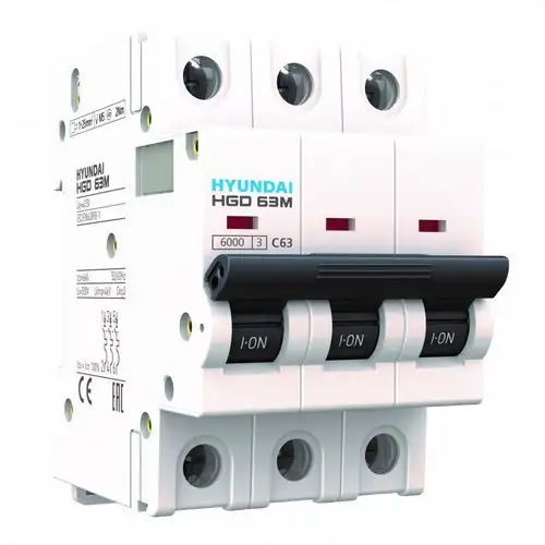 Magnetotermický jistič STD 4P 6kA 40A Křivka C s referencí HGD63-M4P040C od značky HYUNDAI