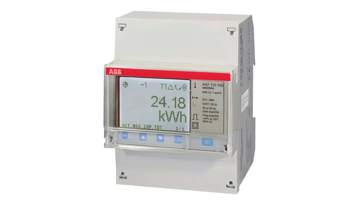 Jednofázový elektroměr ABB A42 112-100 nepřímé měření Modbus RS485 s referencí 2CMA170510R1000 od značky ABB