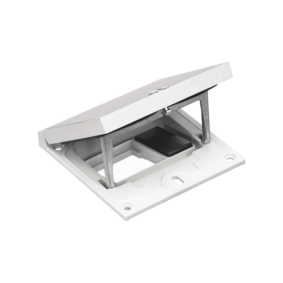 Rámeček s manuálním uzavíráním a krytem pro mechanismy s prostorem pro funkci K45 pro 45x45 mm a 22,5x45 mm s referencí KFH100/72 od značky SIMON