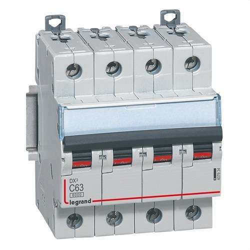 Magnetotermický DX3 4P 63A Křivka C 6/10kA s referencí 407934 od značky LEGRAND