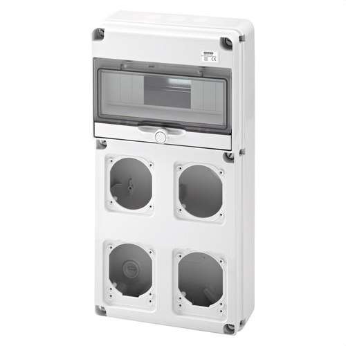 Q-DIN10 Box 4 BASES 16/32A IP65 with reference GW68003N from the brand GEWISS