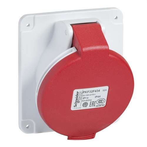 32A 3P+N+E Flush-Mounted Angled Socket Base 380-415V IP44 with reference PKF32F434 from the brand SCHNEIDER ELECTRIC
