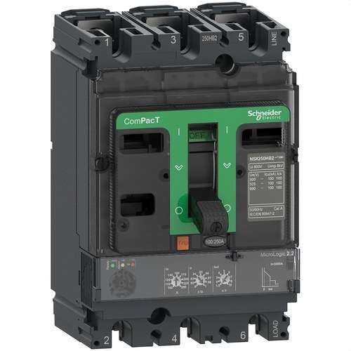 ComPacT NSX160N Circuit Breaker 50kA AC 3P3R 100A Micrologic 2.2 with reference C16N32D100 from the brand SCHNEIDER ELECTRIC