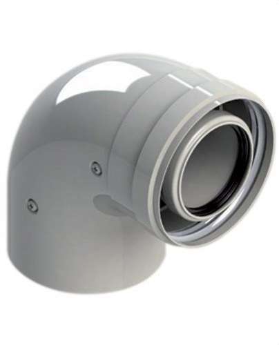 Chimney Elbow Diameter 60/100 A 90º Male-Female PP/Lacquered Steel with reference 610-90MHP15 from the brand FIG