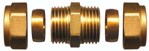 Double Straight Brass Fitting 22x22mm with reference TAP00199 from the brand ATUSA