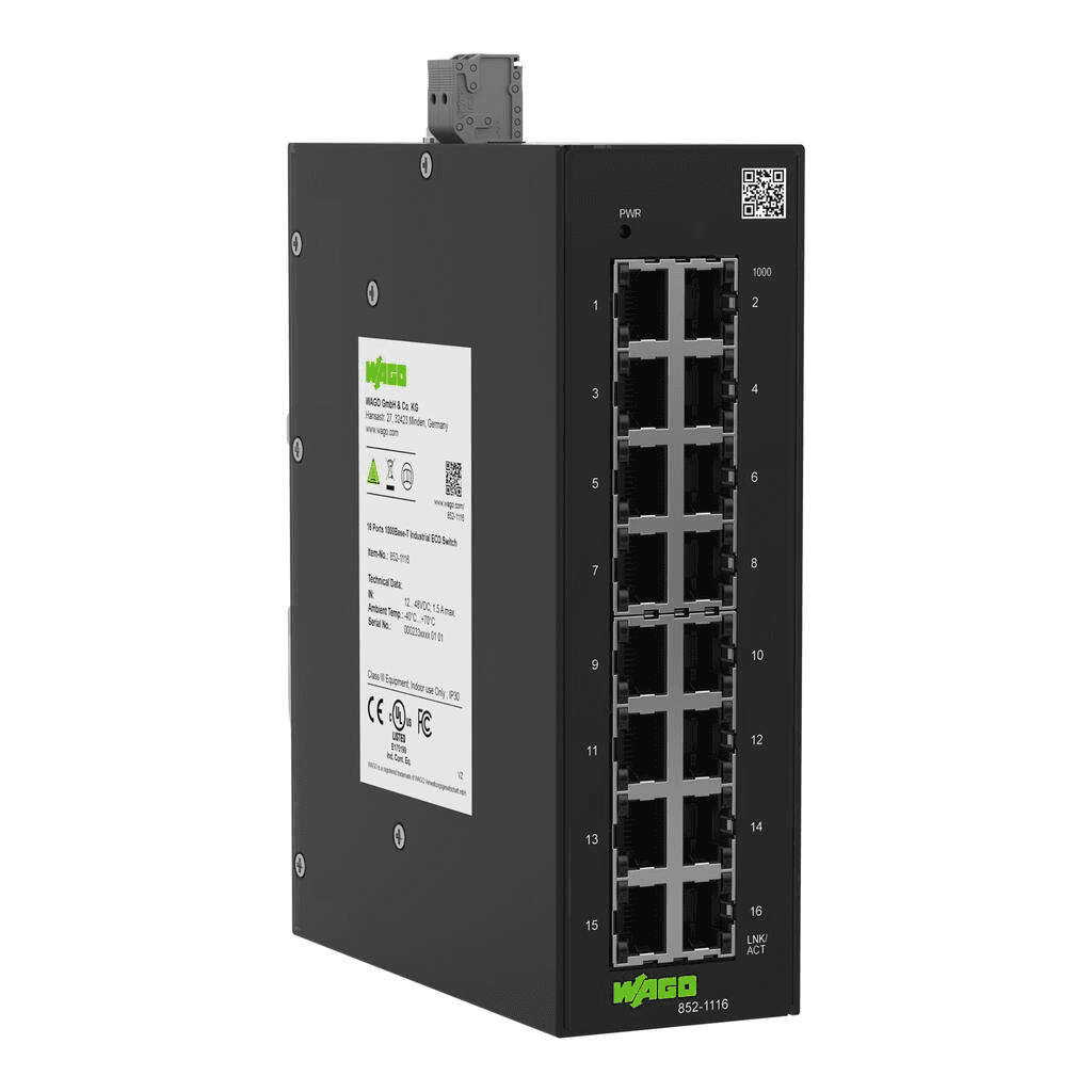Průmyslový ECO switch s 16 porty s referencí 852-1116 od značky WAGO