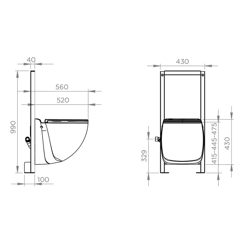 Rám s WC drtičem SFA Sanicompact Comfort+ s referencí C72LVCPLUS od značky SFA SANITRIT