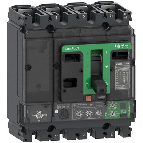 Jistič ComPacT NSX250F 36kA AC 4P4R 250A Micrologic 4.2 s referencí C25F44V250 od značky SCHNEIDER ELECTRIC