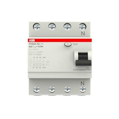 Jistič diferenciální 4P 40A Třída AC 30mA s referencí 2CSF204004R1400 od značky ABB