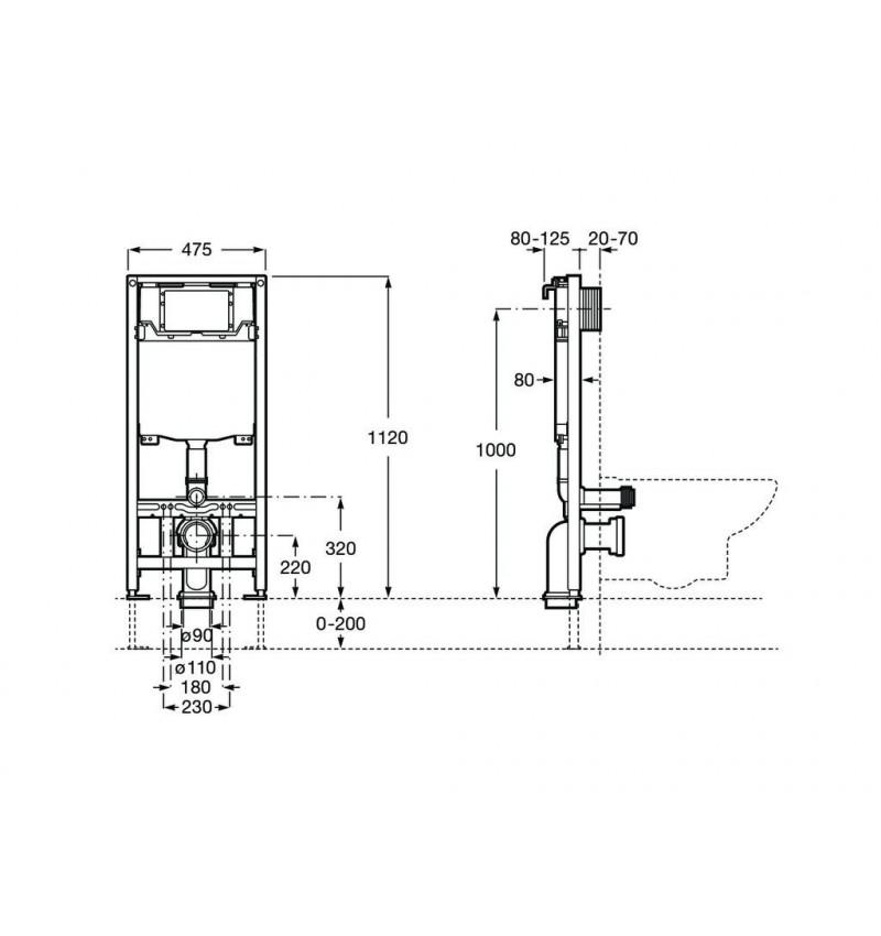 Rám s dvojitou nádržkou pro závěsné WC Roca WC One s referencí A890070020 od značky ROCA