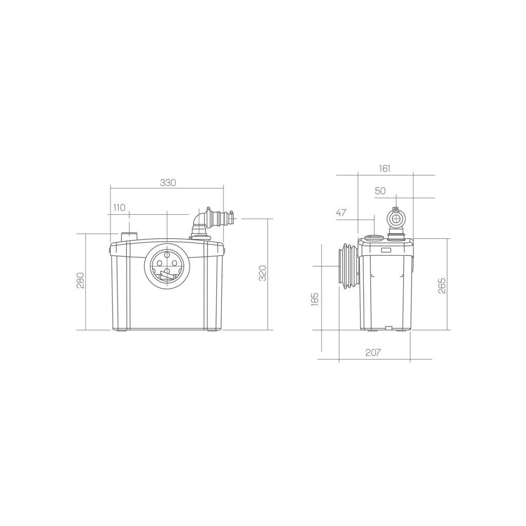 Sanitární drtič SFA SANITOP pro toalety a umyvadla s referencí 0100200 od značky SFA SANITRIT