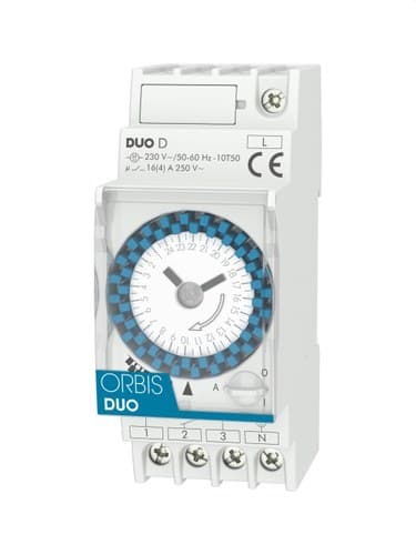 Analogový časový spínač 2 MOD.DUO D 230V s referencí OB291032 od značky ORBIS