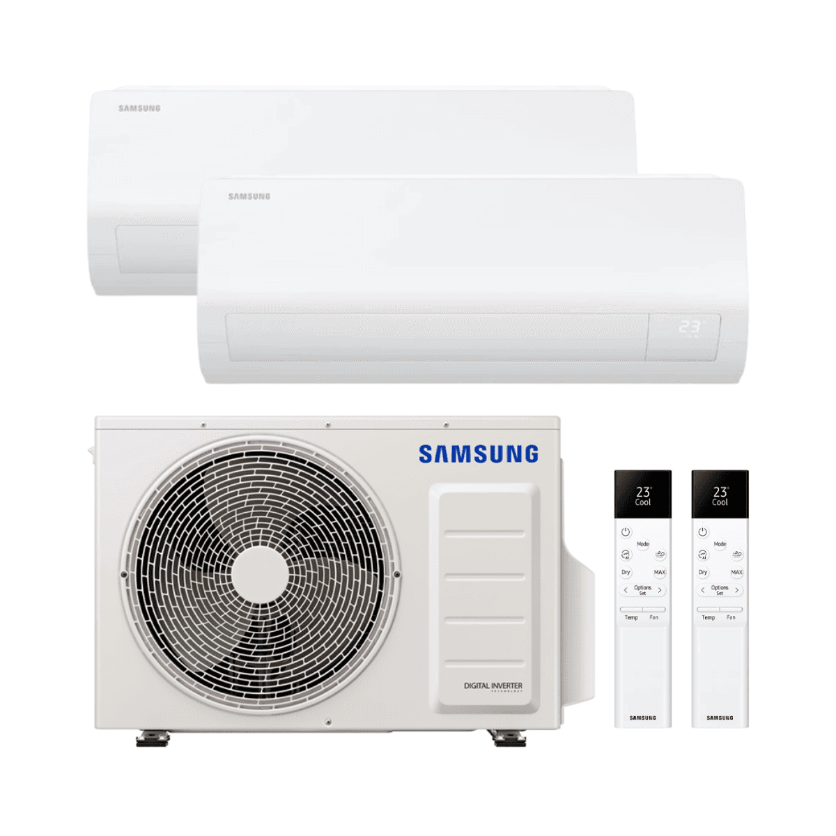Klimatizace 2x1 s WiFi Samsung Cebú S2 2,5 kW + 5,0 kW s referencí KITSAMCEBU09+18 od značky SAMSUNG