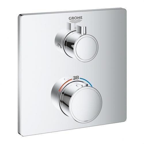 Sprchový termostat pro 2 výstupy s uzávěrem a integrovaným přepínačem Grohtherm - Chrom s referencí 24079000 od značky GROHE