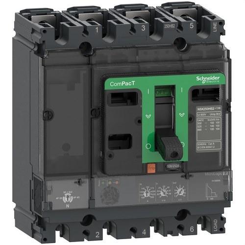 Automatický spínač ComPacT NSX250N 50kA AC 4P4R 250A Micrologic 2.2 s referencí C25N42D250 od značky SCHNEIDER ELECTRIC