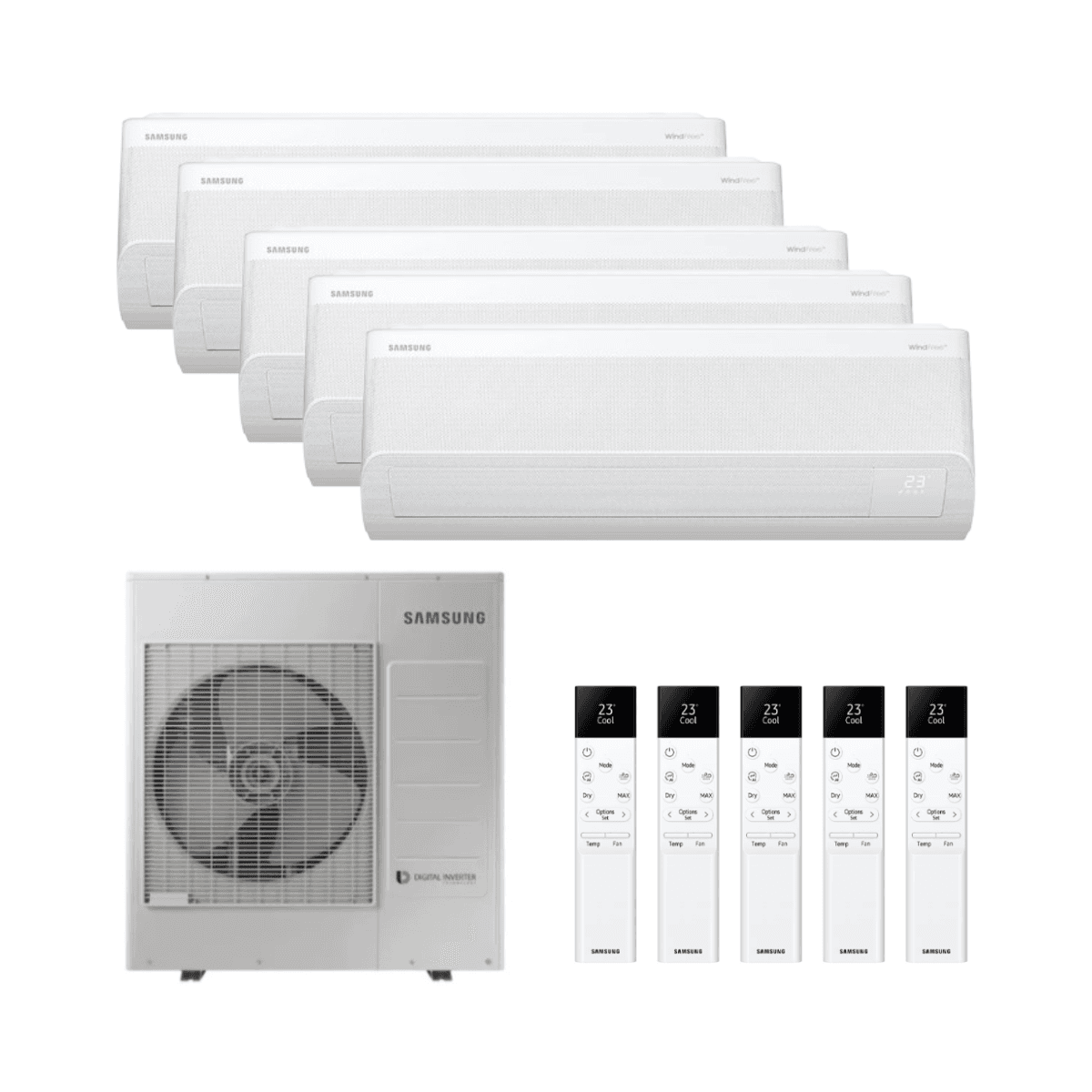 Klimatizace 5v1 s WiFi Samsung WindFree Comfort S2 3,5 kW 12000 BTU s referencí SAMWFCFJM5X1-10012 od značky SAMSUNG