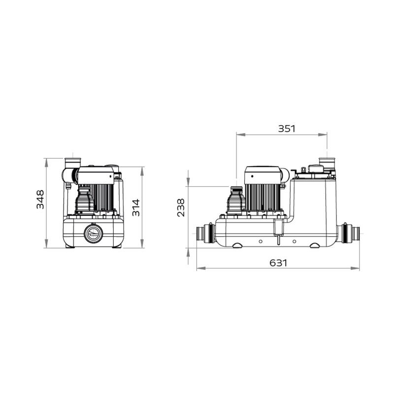 Čerpadlo pro odvod SFA SANICOM 1 pro šedé vody pro intenzivní použití s referencí 04COM1M od značky SFA SANITRIT