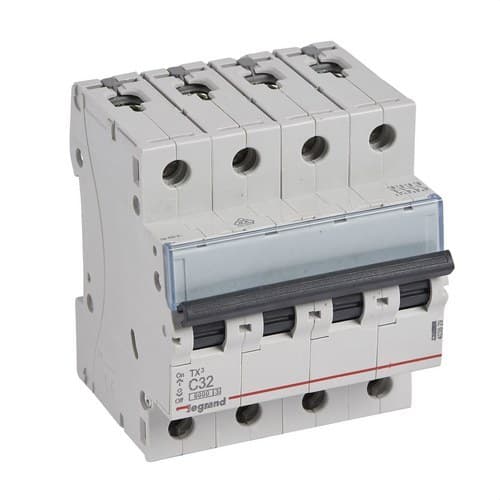 Magnetotermický TX3 4P 32A Křivka C Křivka C 6kA s referencí 403629 od značky LEGRAND