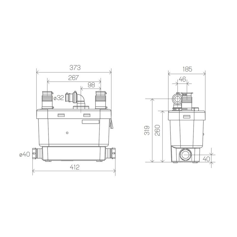 Evakuační čerpadlo SFA SANIVITE pro kuchyně a prádelny s referencí 0100700 od značky SFA SANITRIT