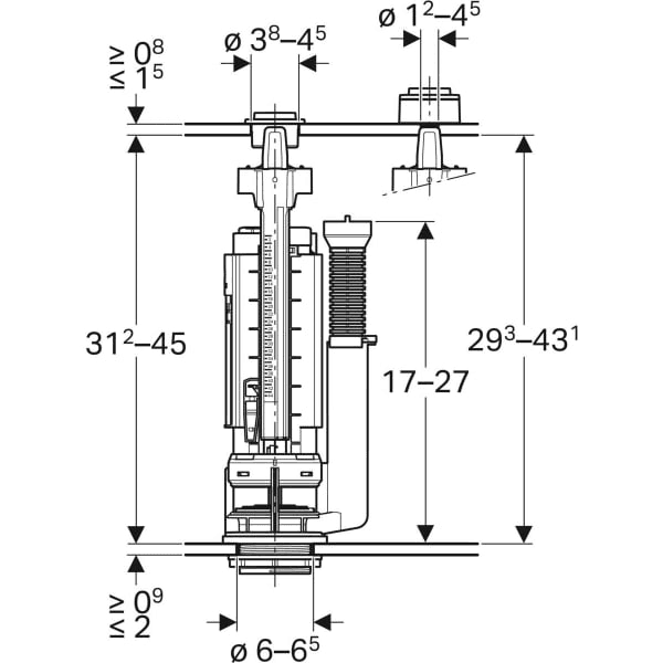 Mechanismus dvojitého splachování Geberit série 290 d40 s referencí 282.302.21.2 od značky GEBERIT