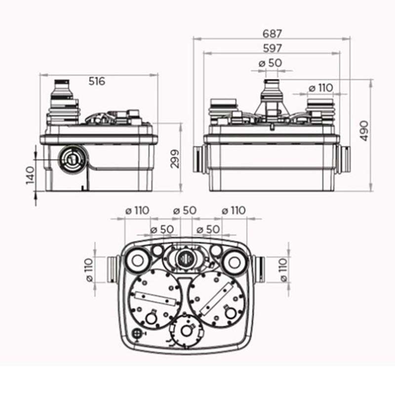Obecná čerpací stanice SFA SANICUBIC 2 Classic s referencí 040000002 od značky SFA SANITRIT